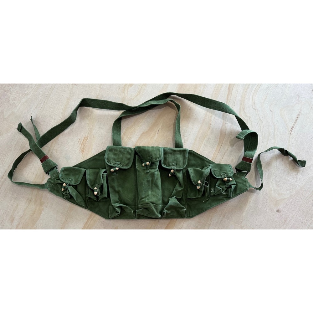 Chinese PLA Military‎ Canvas Chest Rig Ammo Pouch Bandolier Surplus Vintage